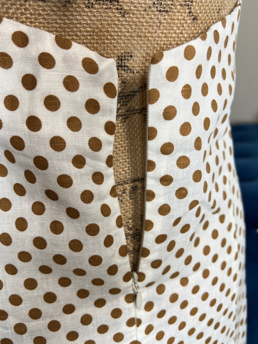 Zara White Halter Midi Dress with Brown Polka Dots - Picture 8 of 8